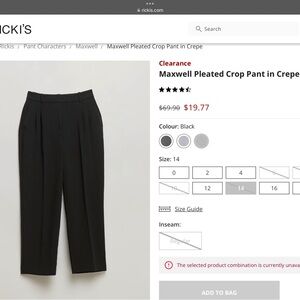 Ricki's Black Wide Leg Pants